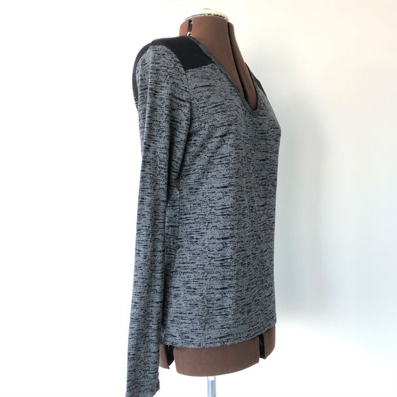 Grey and Black Print Long Sleeve Activewear Top - Picture 5 of 7